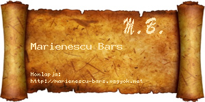 Marienescu Bars névjegykártya
